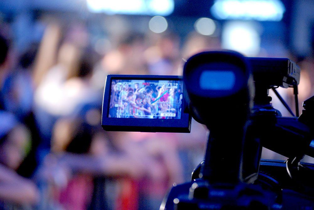 camera recording video at event