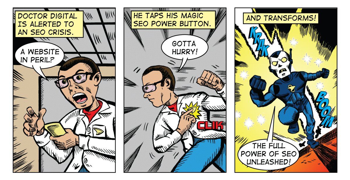 Doctor Digital Comic Strip Panels 1, 2 and 3