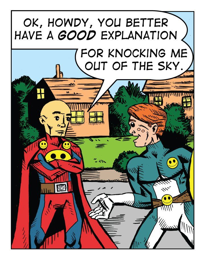 The Adventures of Superchum, World's Friendliest Superhero, Chapter 1 comic panel