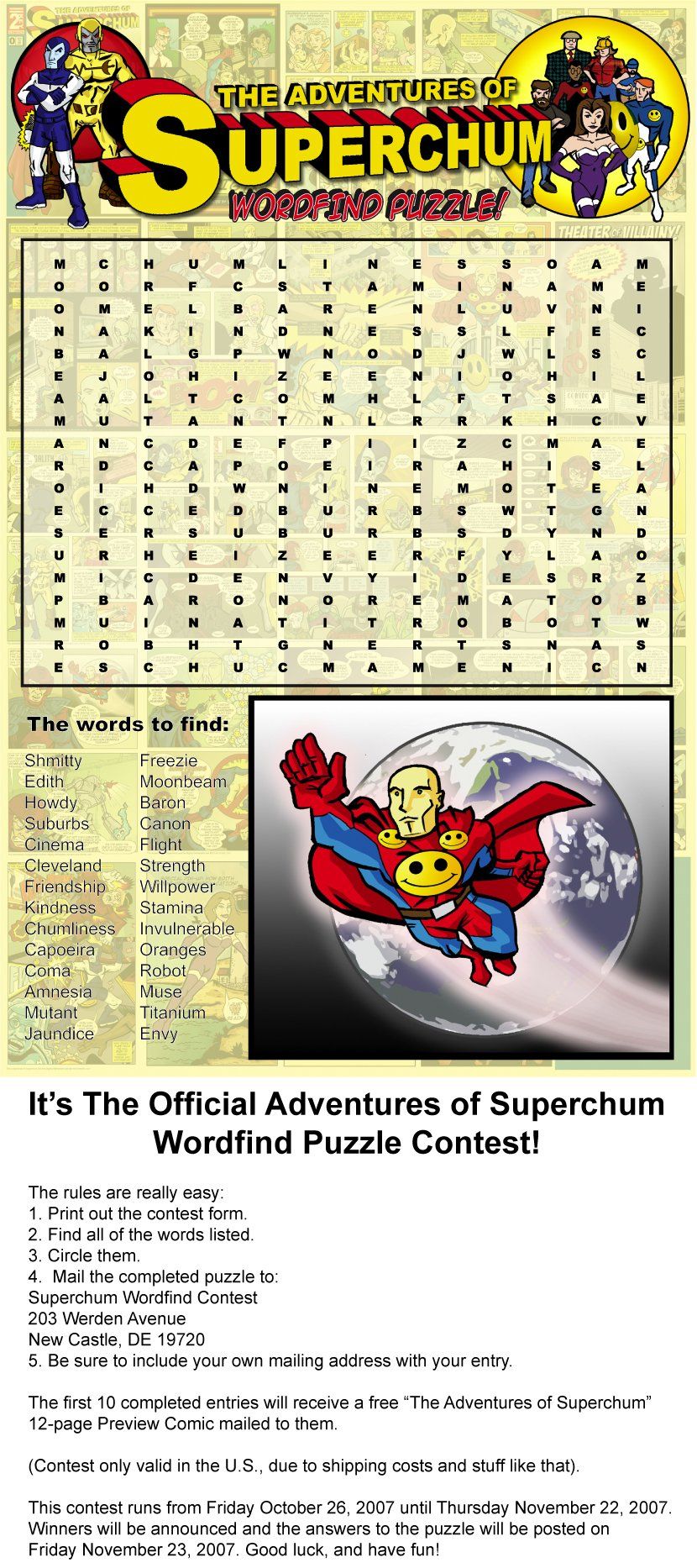 Superchum Word Find puzzle