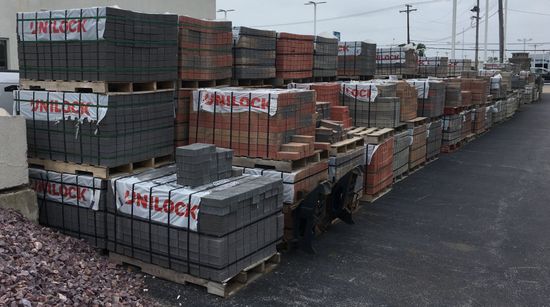 Paving stones on pallets