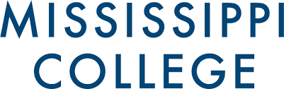 Mississippi College logo in blue text on a white background