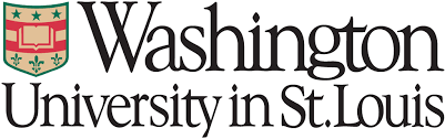 Washington University in St. Louis logo with red shield and black serif text