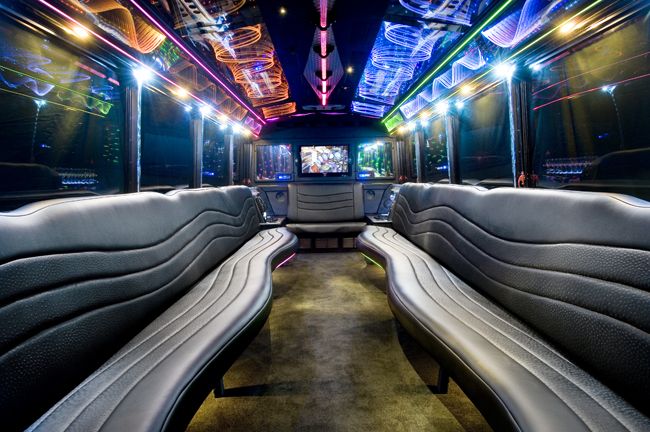 Limousine Service Party Bus Rental Interior Limousine Service Party Bus Rental Interior