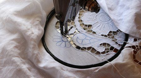 dress being stitched