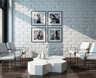 photo frame on white wall