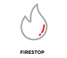 A fire icon with the word firestop below it.