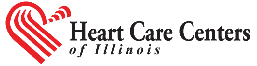 The logo for the heart care centers of illinois