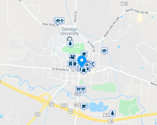Walkable map of things to do in granville Ohio