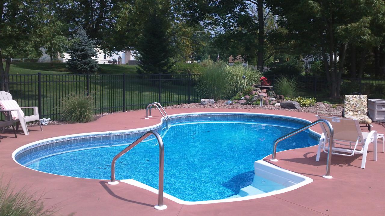 Pool With Trees On The Background