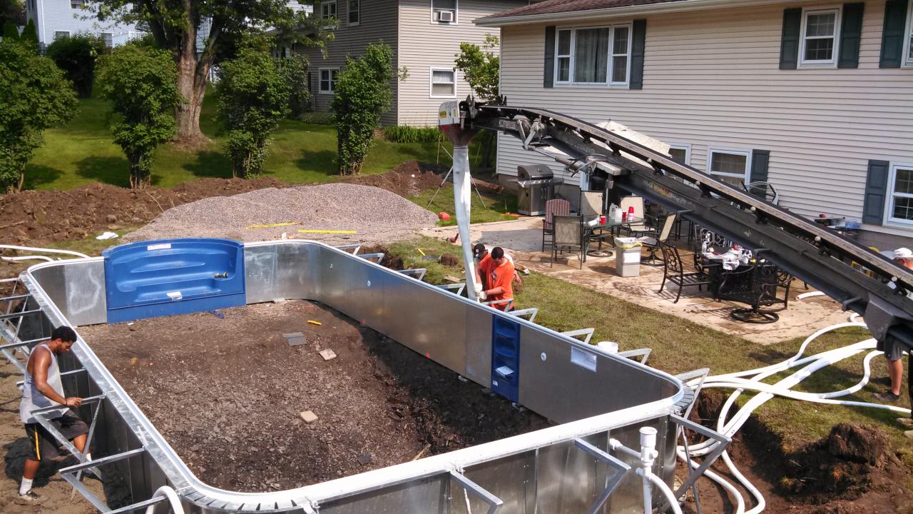 Installing Backyard Pool — Liverpool, NY — CoolWaters Pool & Spa