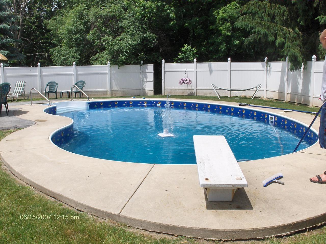 Kidney Shape Pool With Diving Board — Liverpool, NY — CoolWaters Pool & Spa