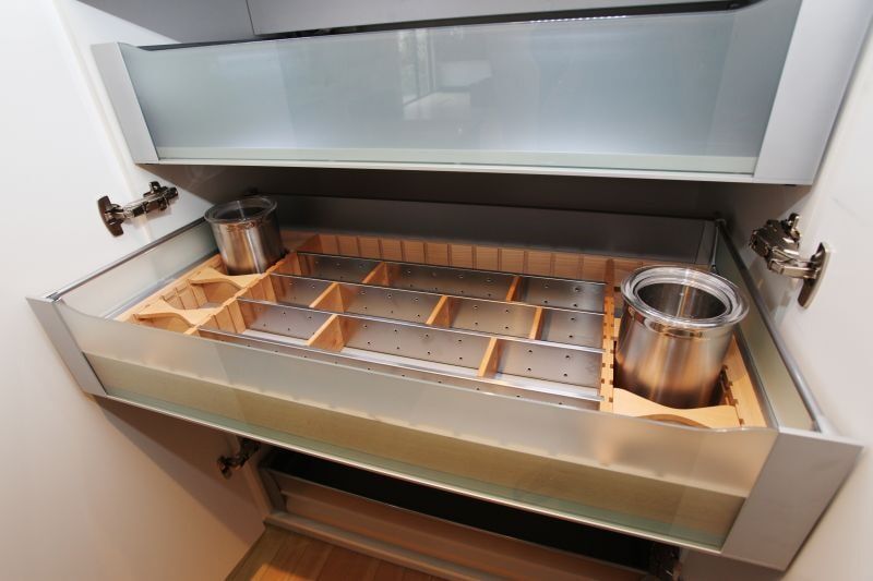 Beech and Stainless Steel Drawer — Cabinet Makers in Kunda Park, QLD