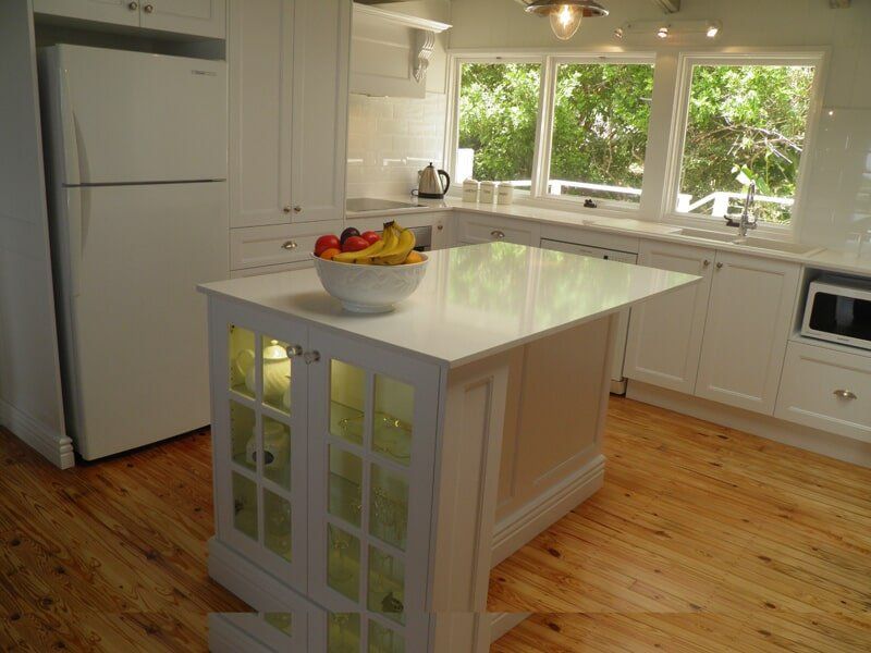Kitchen Cabinet with Glass — Cabinet Makers in Kunda Park, QLD