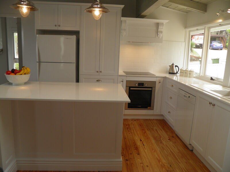 White Kitchen Cabinet — Cabinet Makers in Kunda Park, QLD