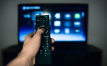 wall mounted TV with remote
