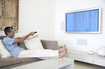 wall mounted tv and the supply of brackets.