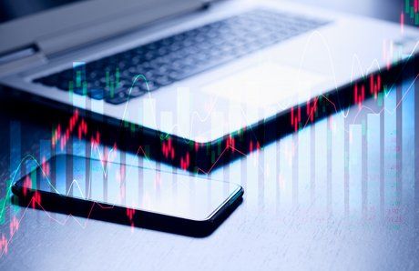 phone next to laptop