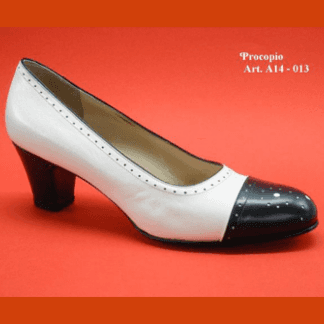 Scarpe décolleté tacco basso bianche
