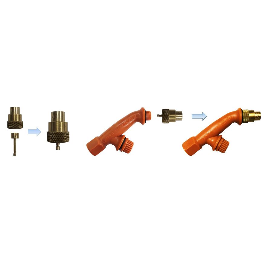 installation of brass hollow cone nozzle, installation of  jun chong nozzle, pemasangan muncung jun chong, pemasangan muncung tembaga.
