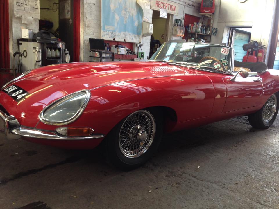red classic car