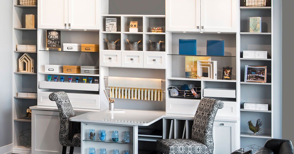 White Custom Home Office System