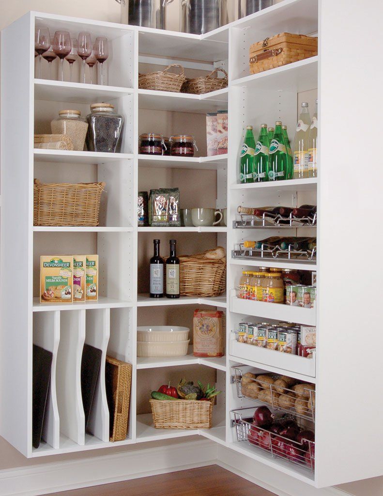 Custom Kitchen Pantry Corner Shelving