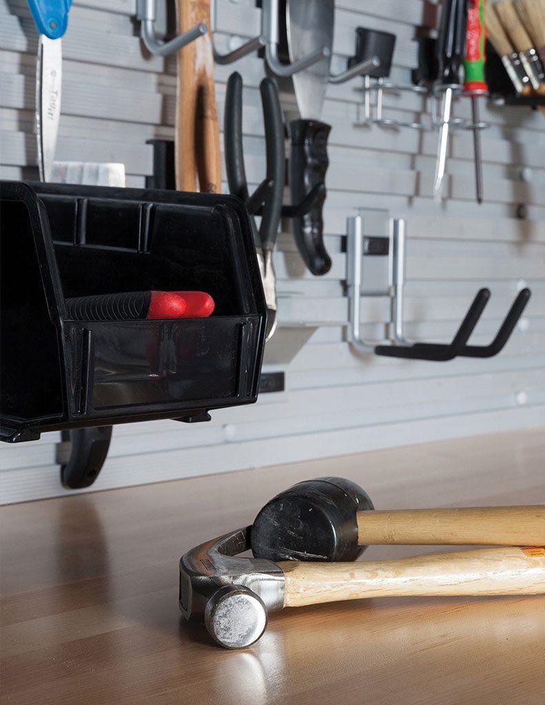 Custom Garage Workbench with Stainless Steel Countertop