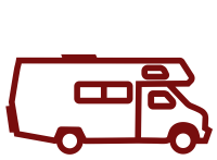 Red outline of a recreational vehicle.