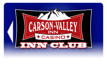 Carson Valley Inn Casino Inn Club card with logo of a mountain range on a red banner over blue background.