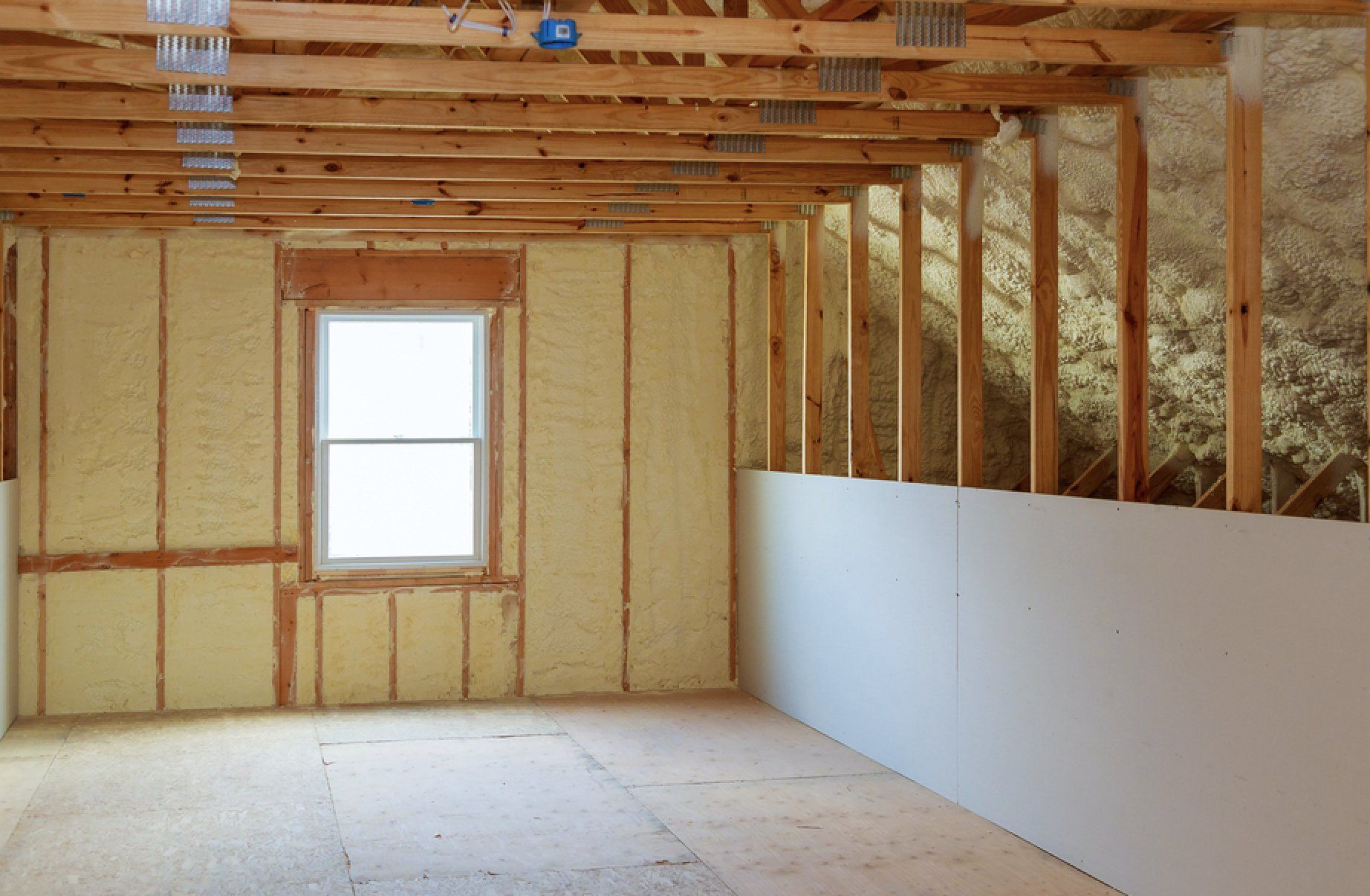 New home with closed cell spray foam