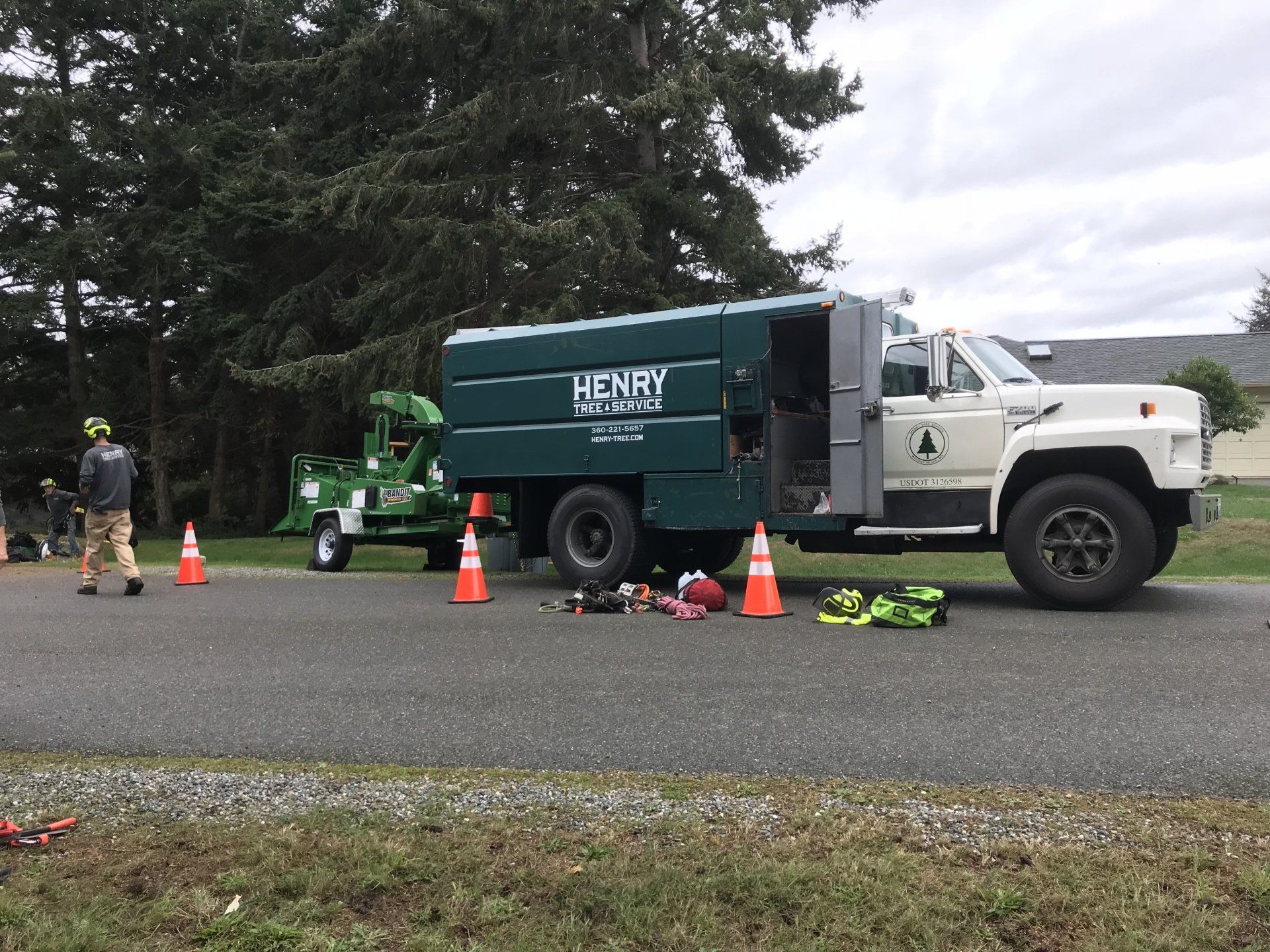 Scott Holman, Chris Erwin Henry Tree Service truck chipper
