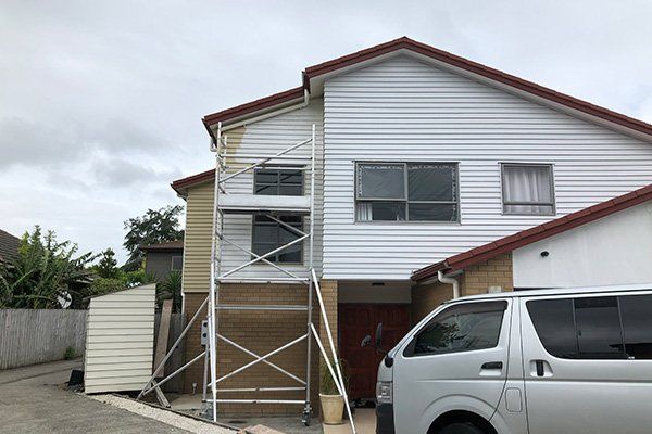 white painted house