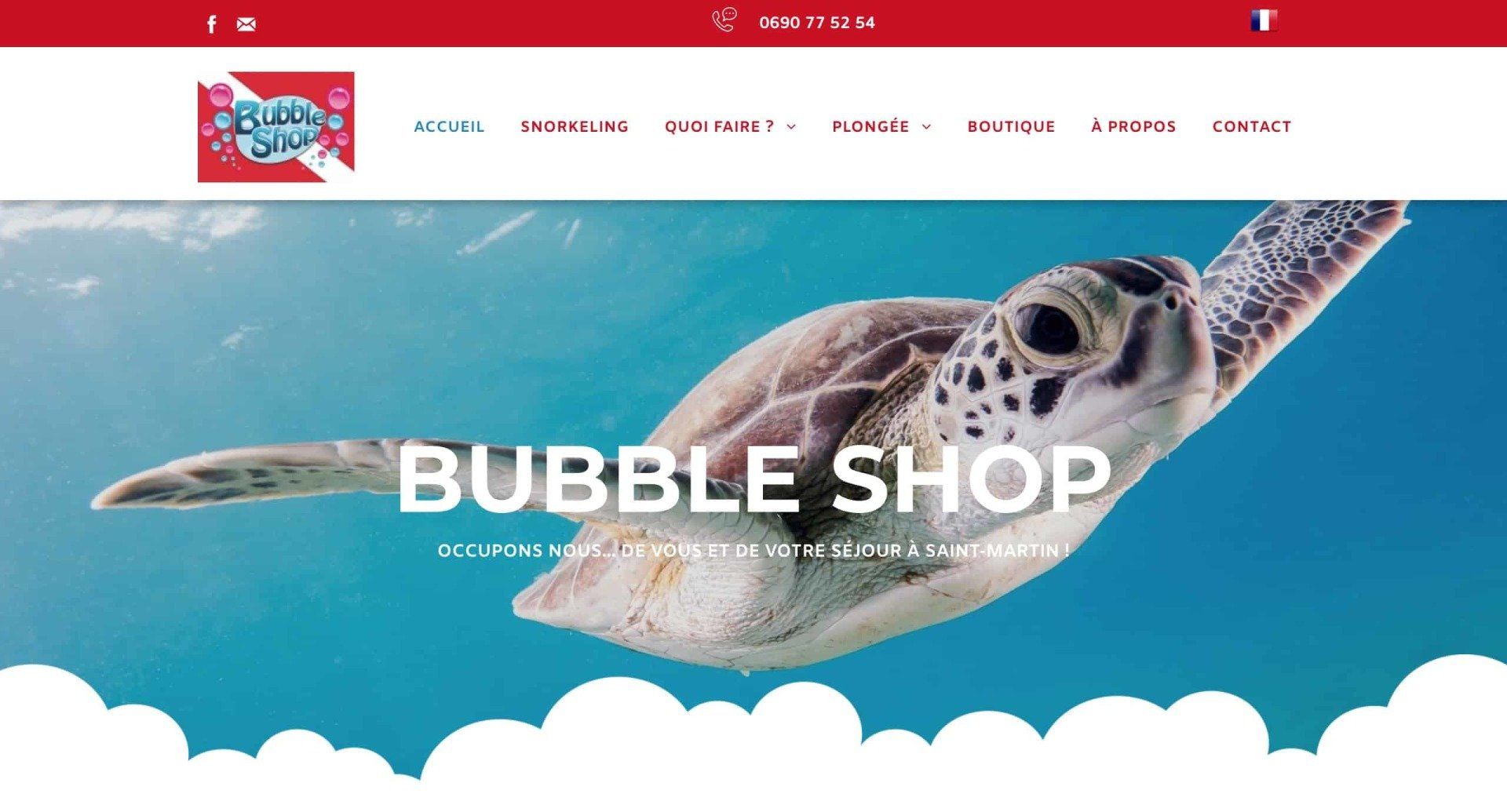 Le site internet de Bubble Shop