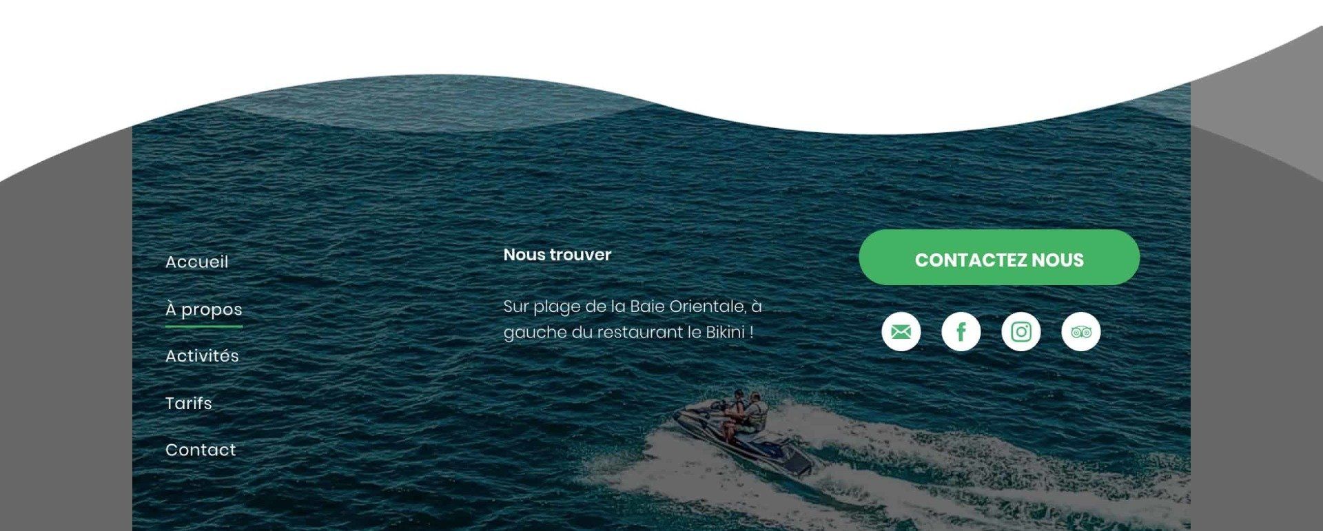 Footer du site internet du Bikini Watersport