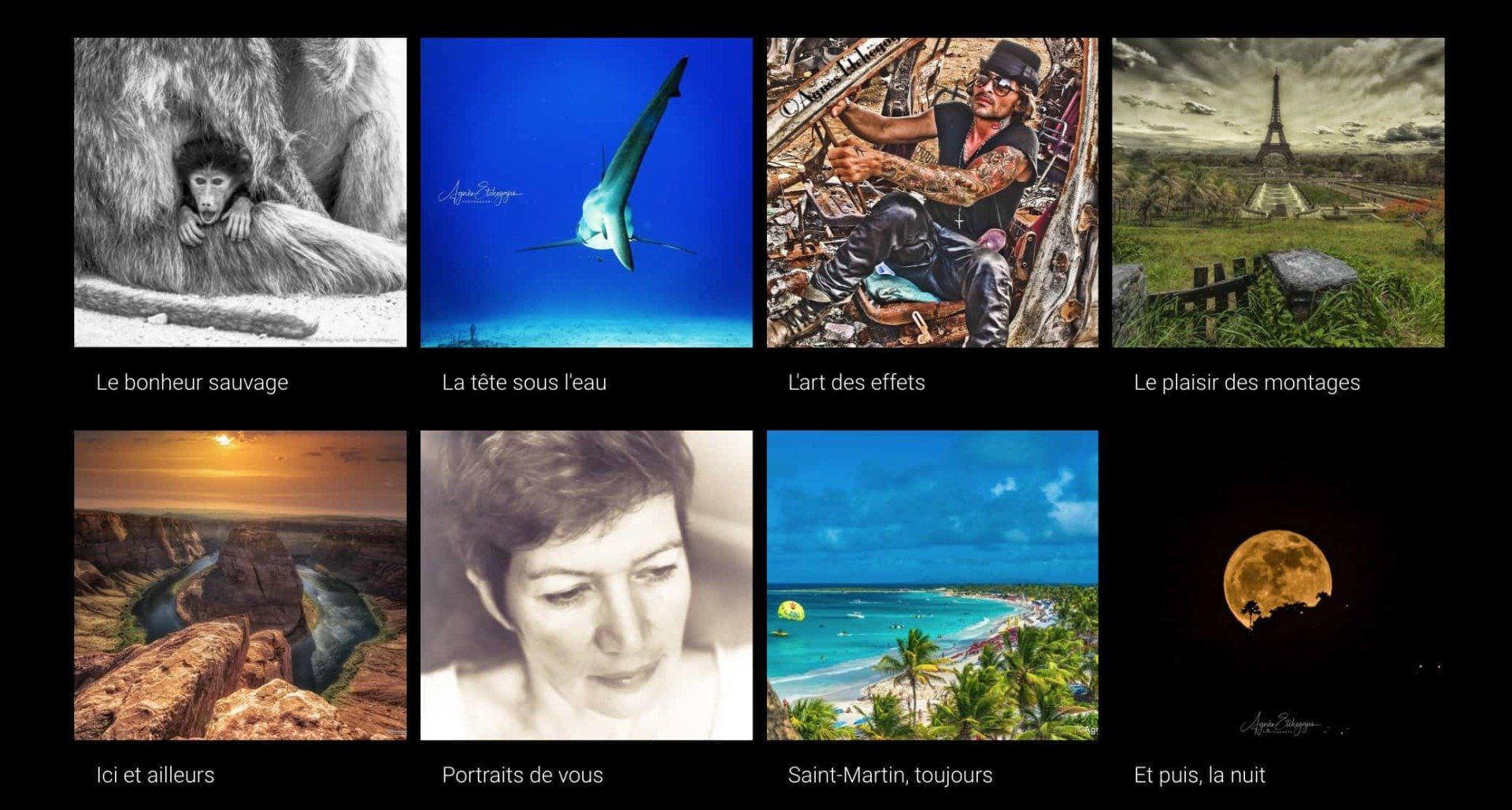 Galerie photos du site internet d'Agnès Etchegoyen