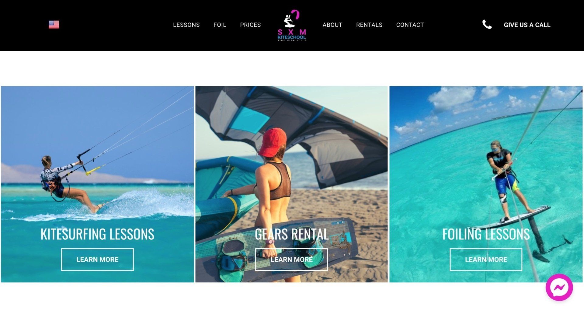 Site internet SXM Kiteschool