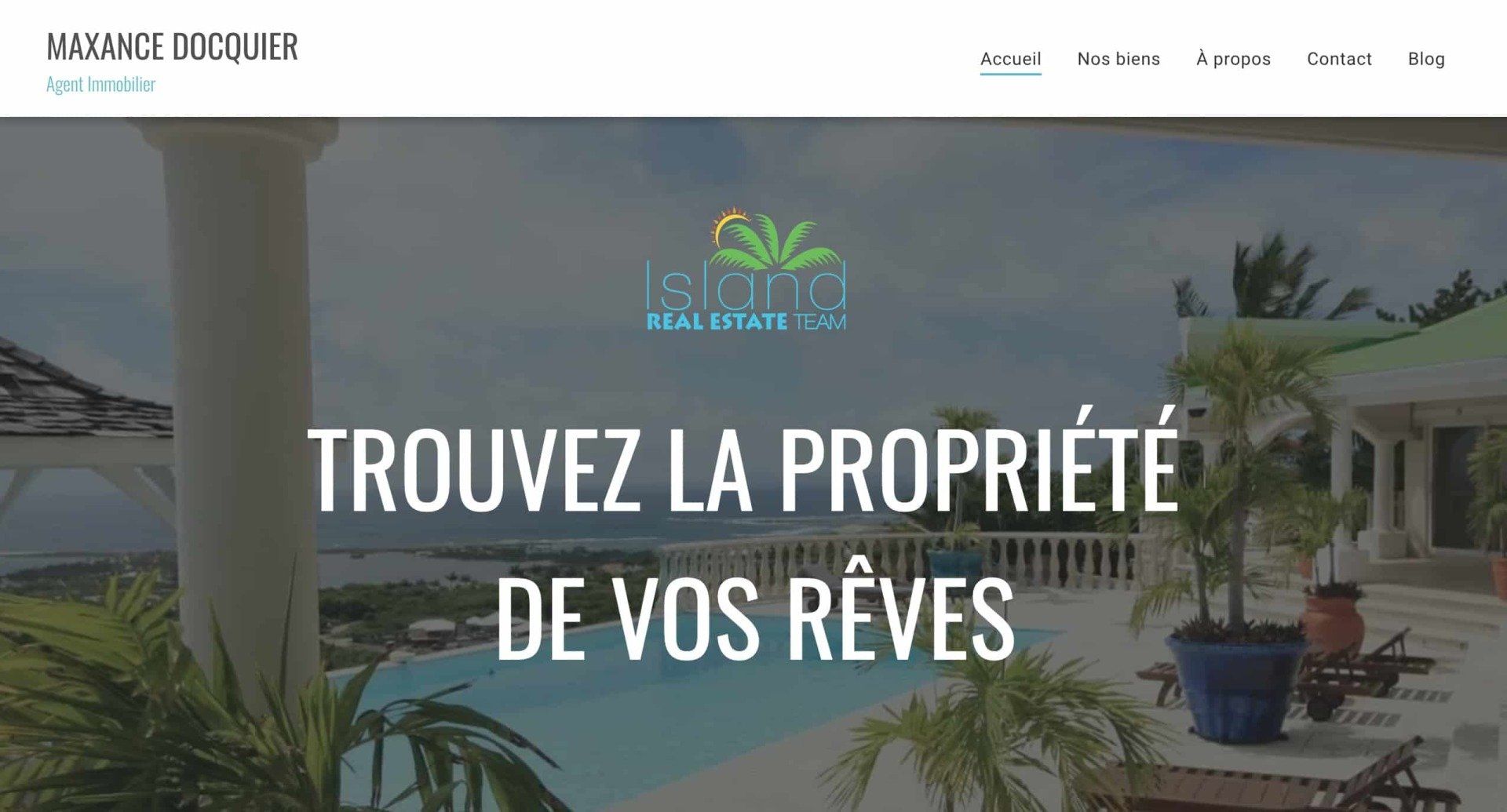 Site internet de Maxance Docquier, agent immobilier à Saint-Martin