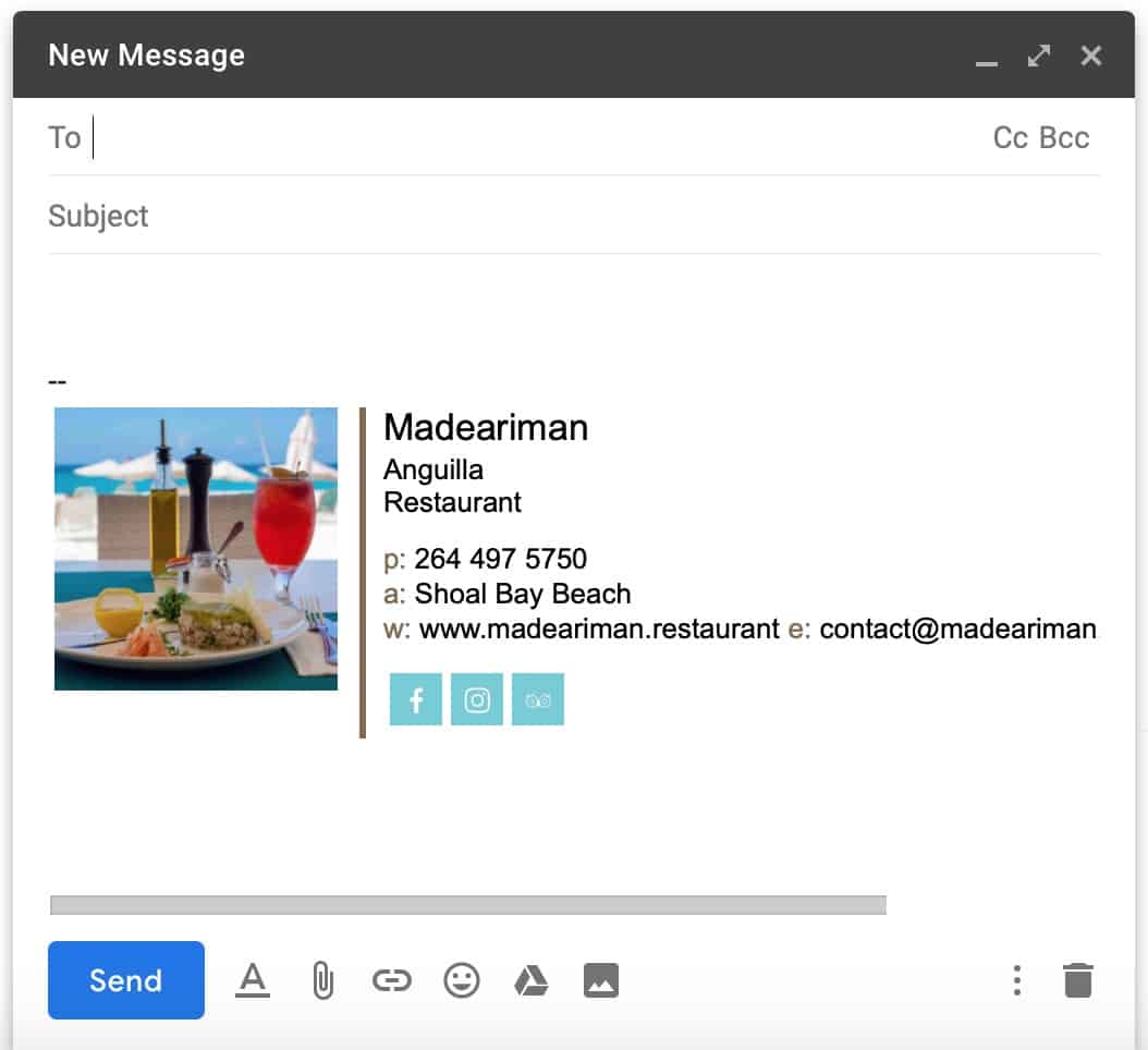 Signature d'email professionnelle pour le Madeariman
