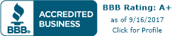 BBB ACCREDITIED BUSINESS A+ RATING BBB ACCREDITIED BUSINESS A+ RATING