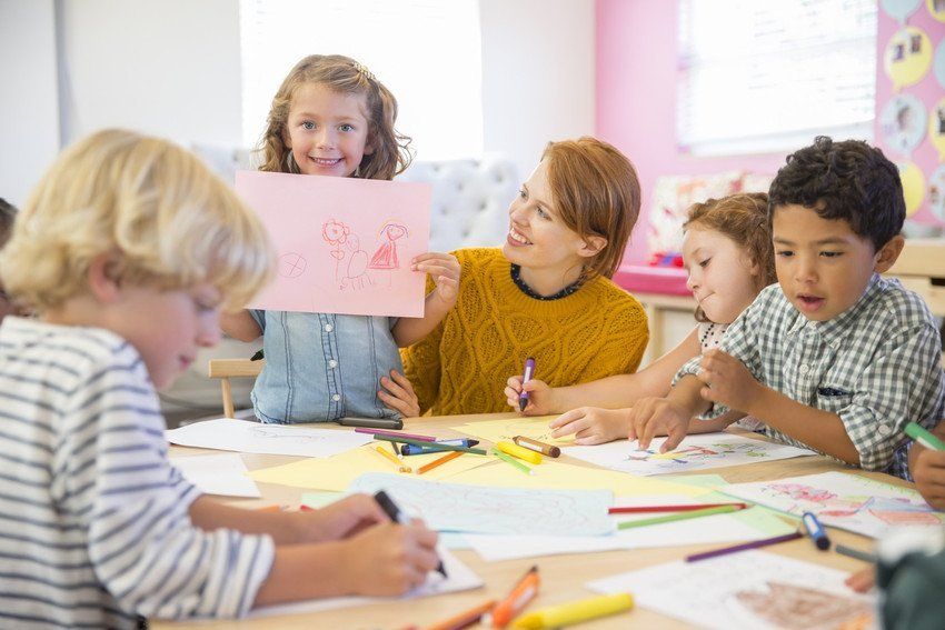 children studying