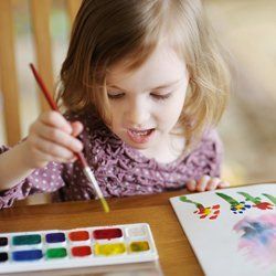 little girl painting