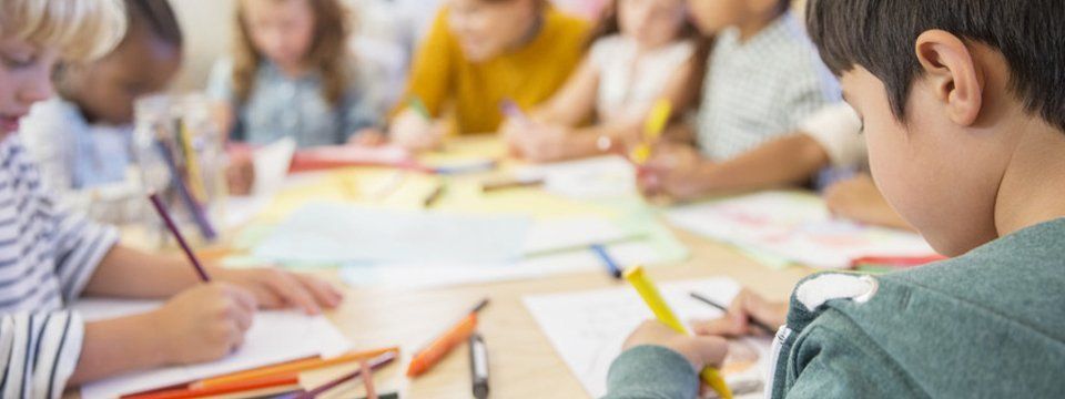 children studying