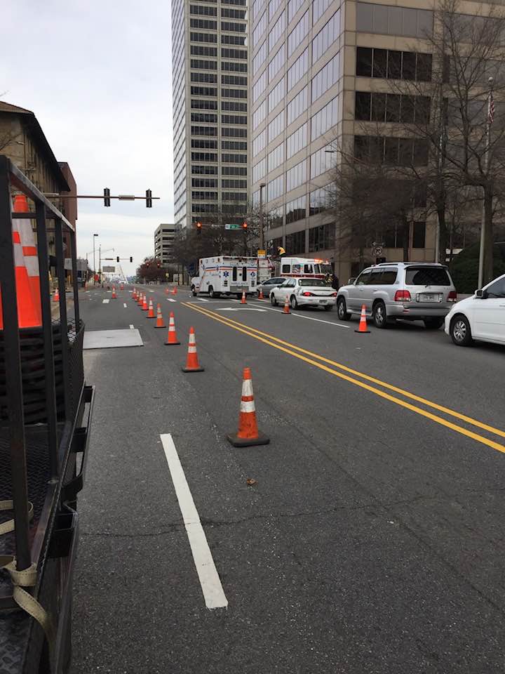 Lane closure in city in Arkansas
