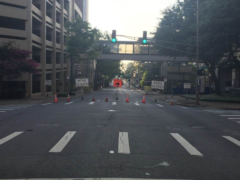 Lane closure in busy city provided by ASB