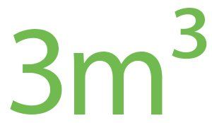 2m³ capacity skip bin text image with capacity size 2m³ in green