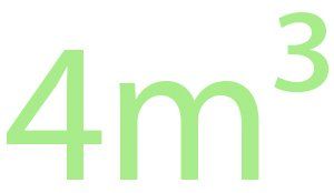 4m³ capacity skip bin text image with capacity size 4m³ in light green