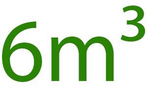 6m³ capacity skip bin capacity size text image with 6m³ in dark green