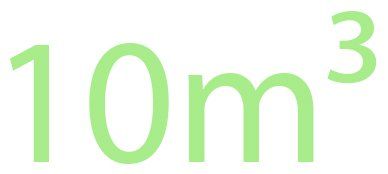 10m³ capacity skip bin text image 10m³ capacity size written in light green