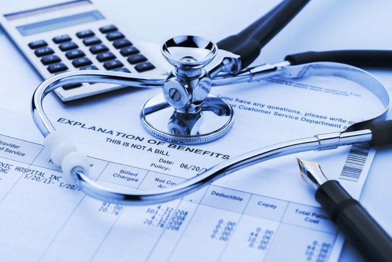 Paperwork explaining health care benefits